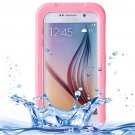 For Galaxy S6 Pink IPX8 Waterproof PVC Case with Touch Responsive Front