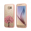 For Galaxy S6 Cherry Blossom Flower Pattern Transparent Plastic Protective Case
