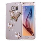 For Galaxy S6 Fevelove Diamond Butterfly Pattern PC Protective Case Back Cover