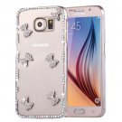For Galaxy S6 Fevelove Diamond Bowknots Pattern PC Protective Case Back Cover