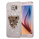 For Galaxy S6 Fevelove Diamond Leopard Pattern PC Protective Case Back Cover