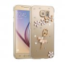 For Galaxy S6 Fevelove Diamond Girl Pattern PC Protective Case Back Cover