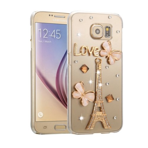 For Galaxy S6 Fevelove Diamond Tower Pattern PC Protective Case Back Cover