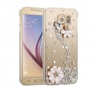 For Galaxy S6 Fevelove Diamond Flower Pattern PC Protective Case Back Cover