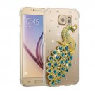 For Galaxy S6 Fevelove Diamond Peacock Pattern PC Protective Case Back Cover