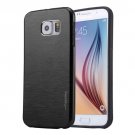 For Galaxy S6 Black MOTOMO Brushed Texture Metal + TPU Protective Case