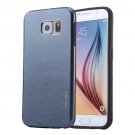 For Galaxy S6 Dark Blue MOTOMO Brushed Texture Metal + TPU Protective Case