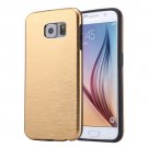 For Galaxy S6 Gold MOTOMO Brushed Texture Metal + TPU Protective Case