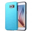 For Galaxy S6 Blue MOTOMO Brushed Texture Metal + TPU Protective Case