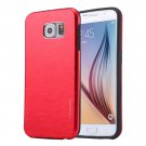 For Galaxy S6 Red MOTOMO Brushed Texture Metal + TPU Protective Case