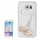 For Galaxy S6 Transparent Diamond Encrusted Flower Pattern Protective Case