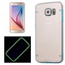 For Galaxy S6 Blue Luminous Frame Transparent Back Shell Plastic Case