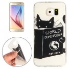 For Galaxy S6 Black Cat Words Pattern TPU Protective Case