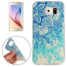 For Galaxy S6 Blue Leaves Pattern TPU Protective Case