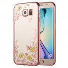 For Galaxy S6 Flowers Patterns Electroplating Soft TPU Protective Cover Case