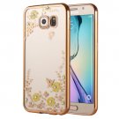 For Galaxy S6 Flowers Patterns Electroplating Soft TPU Protective Cover Case