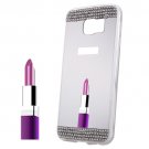 For Galaxy S6 White Diamond Encrusted Mirror TPU Protective Case
