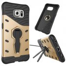 For Galaxy S6 Gold Rotating Tough Armor TPU+PC Combination Case & Holder