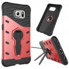 For Galaxy S6 Red Rotating Tough Armor TPU+PC Combination Case & Holder