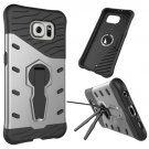 For Galaxy S6 Silver Rotating Tough Armor TPU+PC Combination Case & Holder