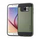 For Galaxy S6 Army Green Brushed Texture PC + TPU Protective Case