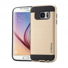 For Galaxy S6 Gold Brushed Texture PC + TPU Protective Case