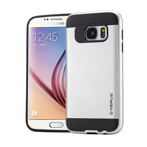 For Galaxy S6 Silver Brushed Texture PC + TPU Protective Case