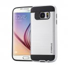 For Galaxy S6 Silver Brushed Texture PC + TPU Protective Case