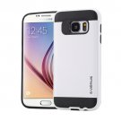 For Galaxy S6 White Brushed Texture PC + TPU Protective Case