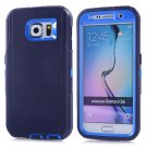 For Galaxy S6 Dark Blue 3 in 1 Hybrid Silicon & Plastic Protective Case