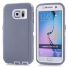 For Galaxy S6 Grey 3 in 1 Hybrid Silicon & Plastic Protective Case