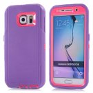 For Galaxy S6 Purple+Magenta 3 in 1 Hybrid Silicon & Plastic Protective Case