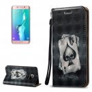 For Galaxy S6 Edge+ 3D Poker Leather Case with Holder, Card Slots & Lanyard
