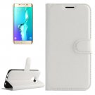 For Galaxy S6 Edge+ White Litchi Leather Case with Holder, Card Slots & Wallet