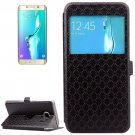 For Galaxy S6 Edge+ Black Argyles Leather Case with Card Slot & Call Display ID