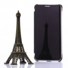 For Galaxy S6 Edge+ Black Electroplating Mirror Horizontal Flip Leather Case
