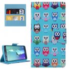 For Galaxy S6 Edge+ Owls Pattern Leather Case with Holder, Card Slots & Wallet