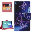 For Galaxy S6 Edge+ Butterflies Pattern Leather Case with Holder, Card Slots & Wallet