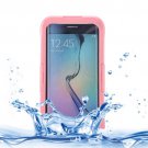 For Galaxy S6 Edge+ Pink IP x 8 PVC + Silicone Waterproof Case with Lanyard