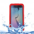For Galaxy S6 Edge+ Red IP x 8 PVC + Silicone Waterproof Case with Lanyard