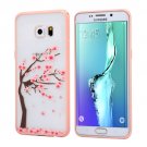 For Galaxy S6 Edge+ Cherry Blossom Flower Pattern Plastic Protective Case 6