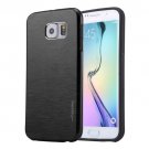 For Galaxy S6 Edge+ Black MOTOMO Brushed Texture Metal + TPU Case