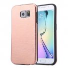 For Galaxy S6 Edge+ Pink MOTOMO Brushed Texture Metal + TPU Case