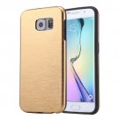 For Galaxy S6 Edge+ Gold MOTOMO Brushed Texture Metal + TPU Case