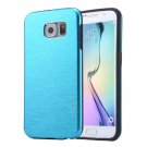 For Galaxy S6 Edge+ Blue MOTOMO Brushed Texture Metal + TPU Case
