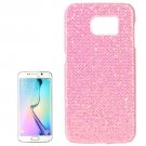 For Galaxy S6 Edge+ Pink Flash Powder Skin Paste Plastic Protective Case
