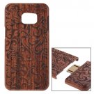 For Galaxy S6 Edge+ Grass Pattern Separable Rosewood Wooden Case