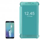 For Galaxy S6 Edge+ Green PU+PC Case with Sleep / Wake-up Function