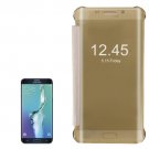 For Galaxy S6 Edge+ Gold PU+PC Case with Sleep / Wake-up Function