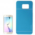 For Galaxy S6 Edge+ Blue 2 in 1 Brushed Texture Metal & Plastic Case